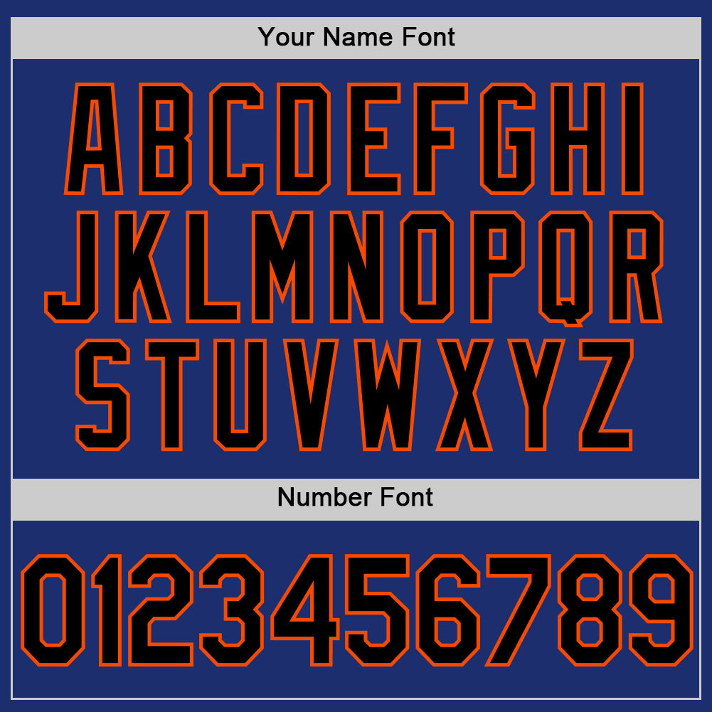 Custom Royal Black-Orange Authentic Throwback Baseball Jersey - Sky-Custom