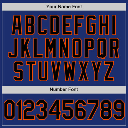 Custom Royal Black-Orange Authentic Throwback Baseball Jersey - Sky-Custom