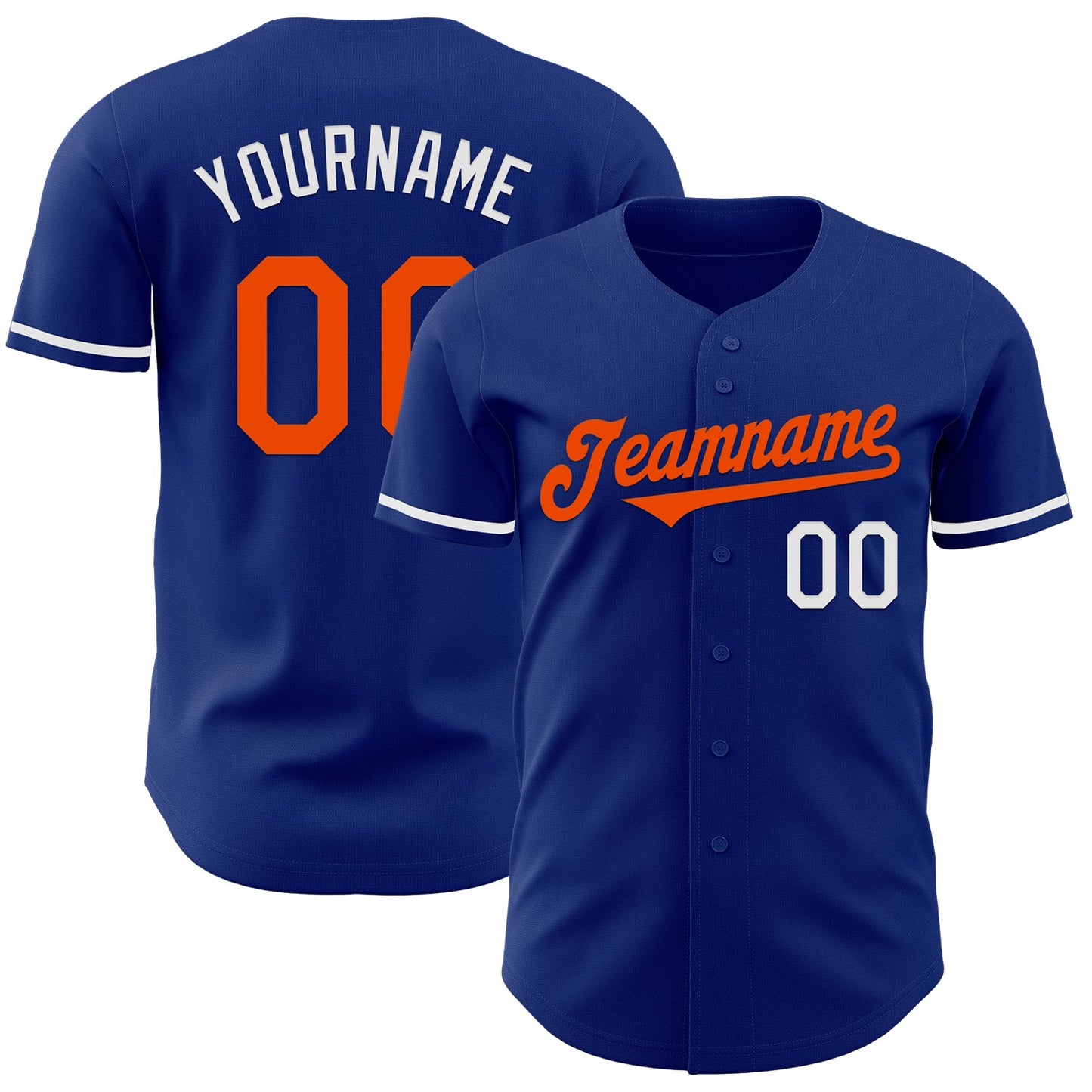 Custom Royal Orange-White Authentic Baseball Jersey - Sky-Custom