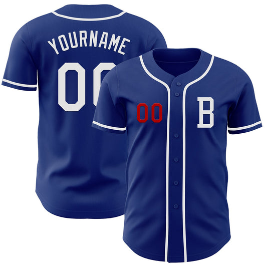 Custom Royal White-Red Authentic Baseball Jersey - Sky-Custom