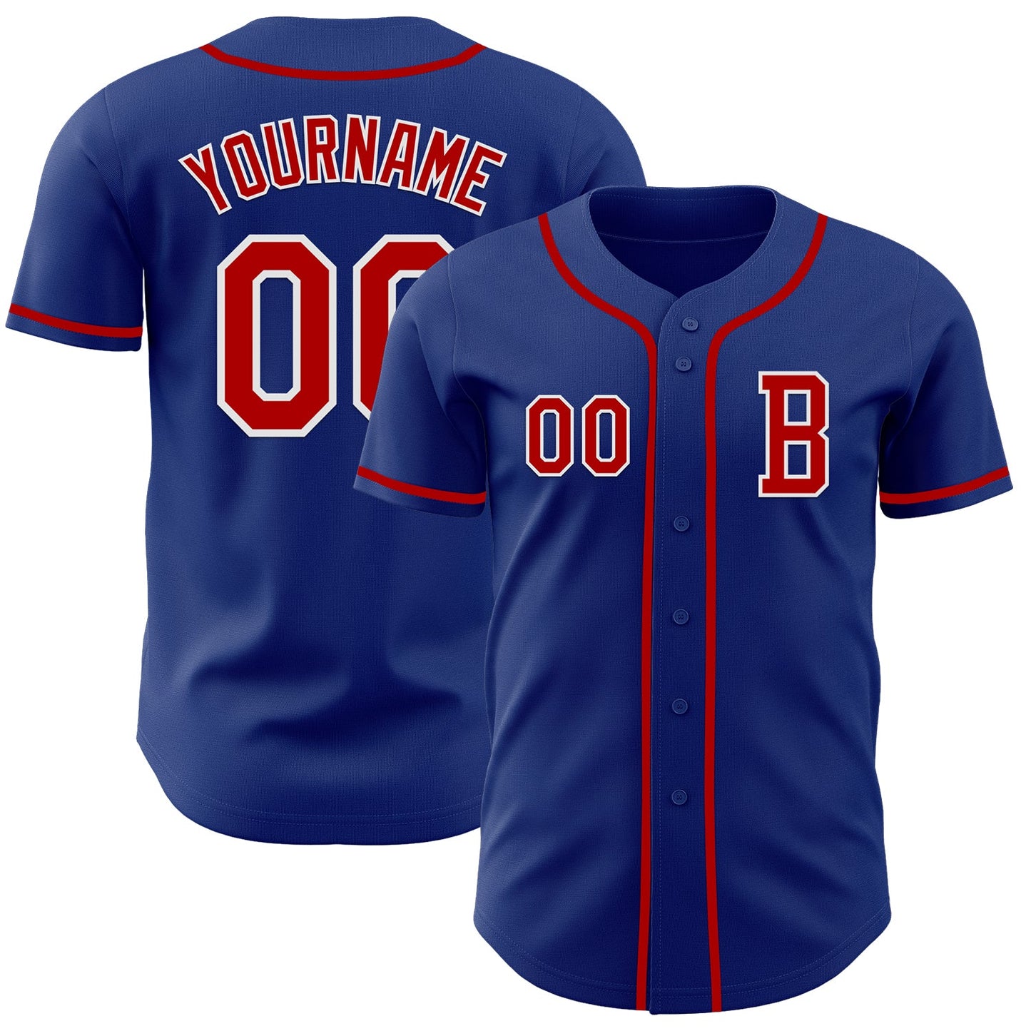 Custom Royal Red-White Authentic Baseball Jersey - Sky-Custom
