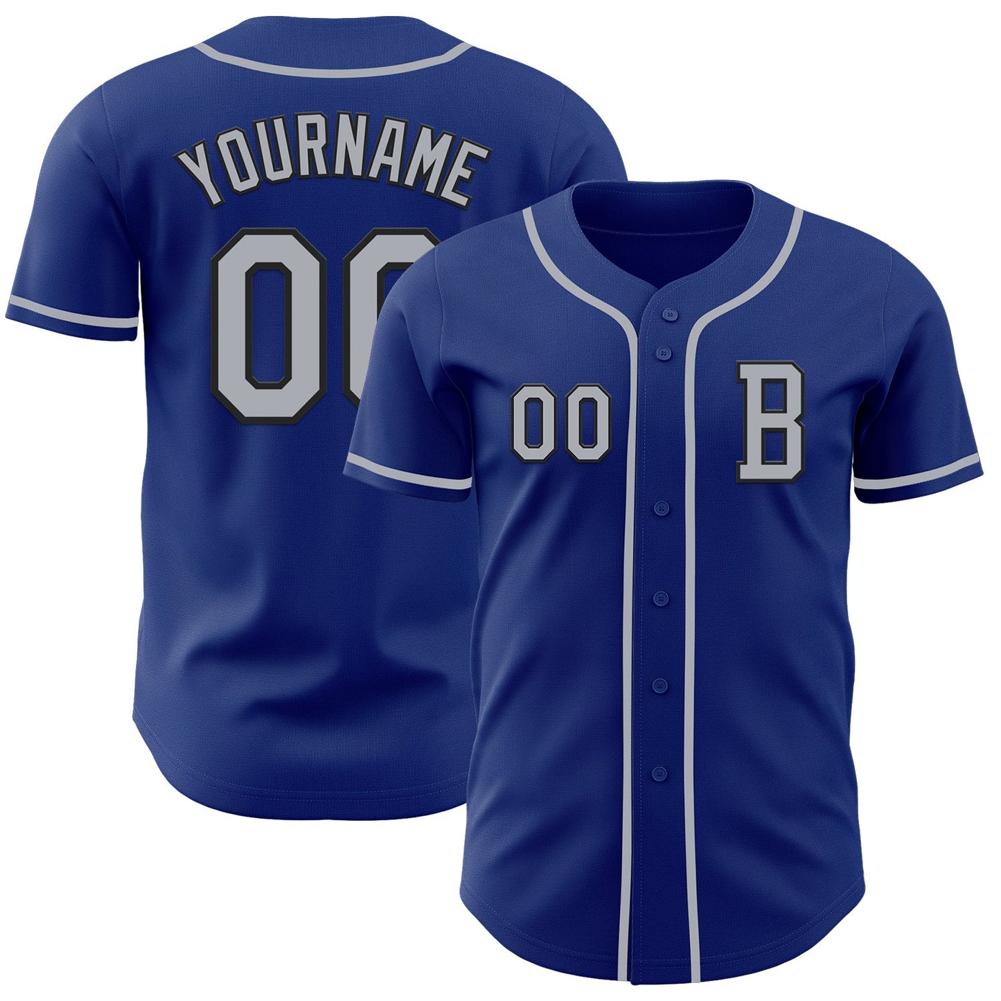 Custom Royal Gray-Black Authentic Baseball Jersey - Sky-Custom