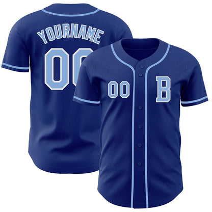 Custom Royal Light Blue-White Authentic Baseball Jersey - Sky-Custom
