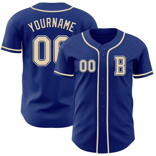 Custom Royal Cream Authentic Baseball Jersey - Sky-Custom