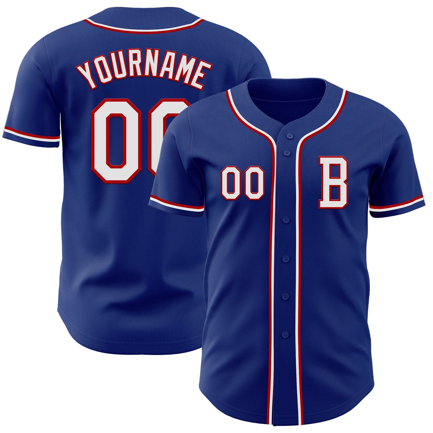 Custom Royal White-Red Authentic Baseball Jersey - Sky-Custom