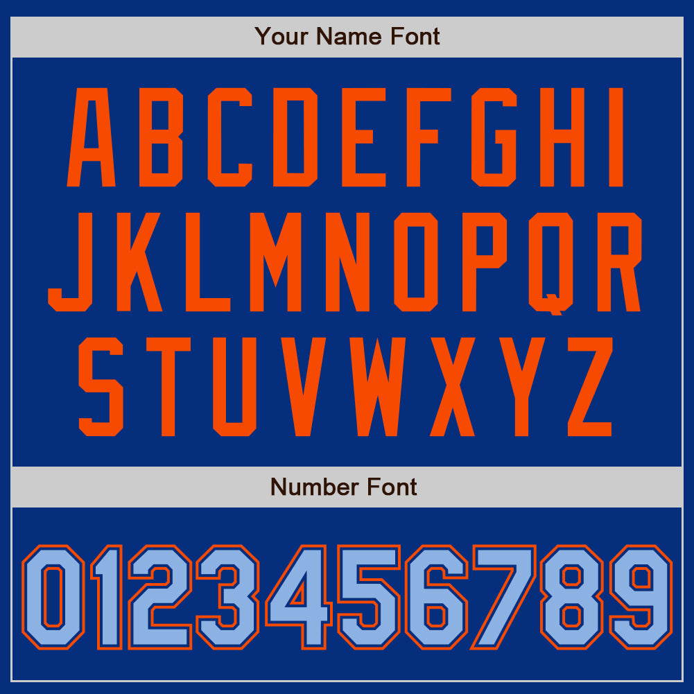 Custom Royal Light Blue-Orange Authentic Baseball Jersey - Sky-Custom