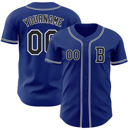Custom Royal Black-White Authentic Baseball Jersey - Sky-Custom