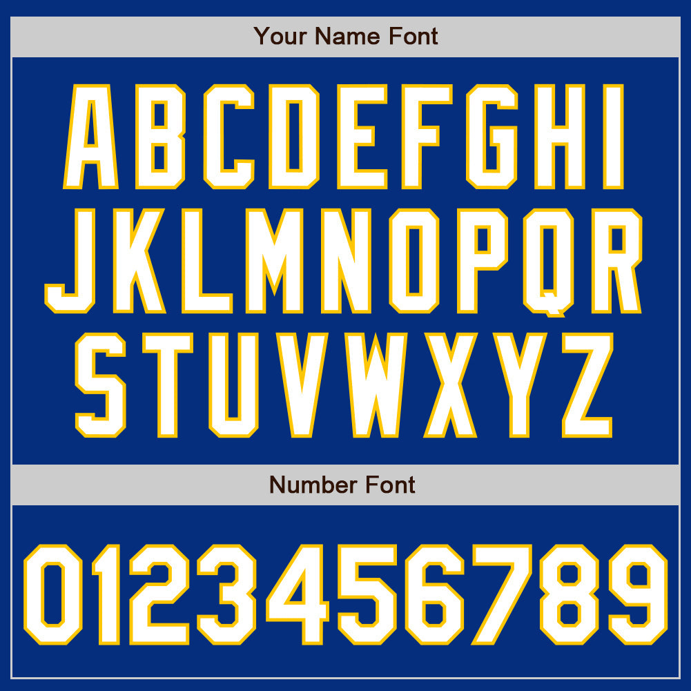 Custom Royal White-Yellow Authentic Baseball Jersey - Sky-Custom