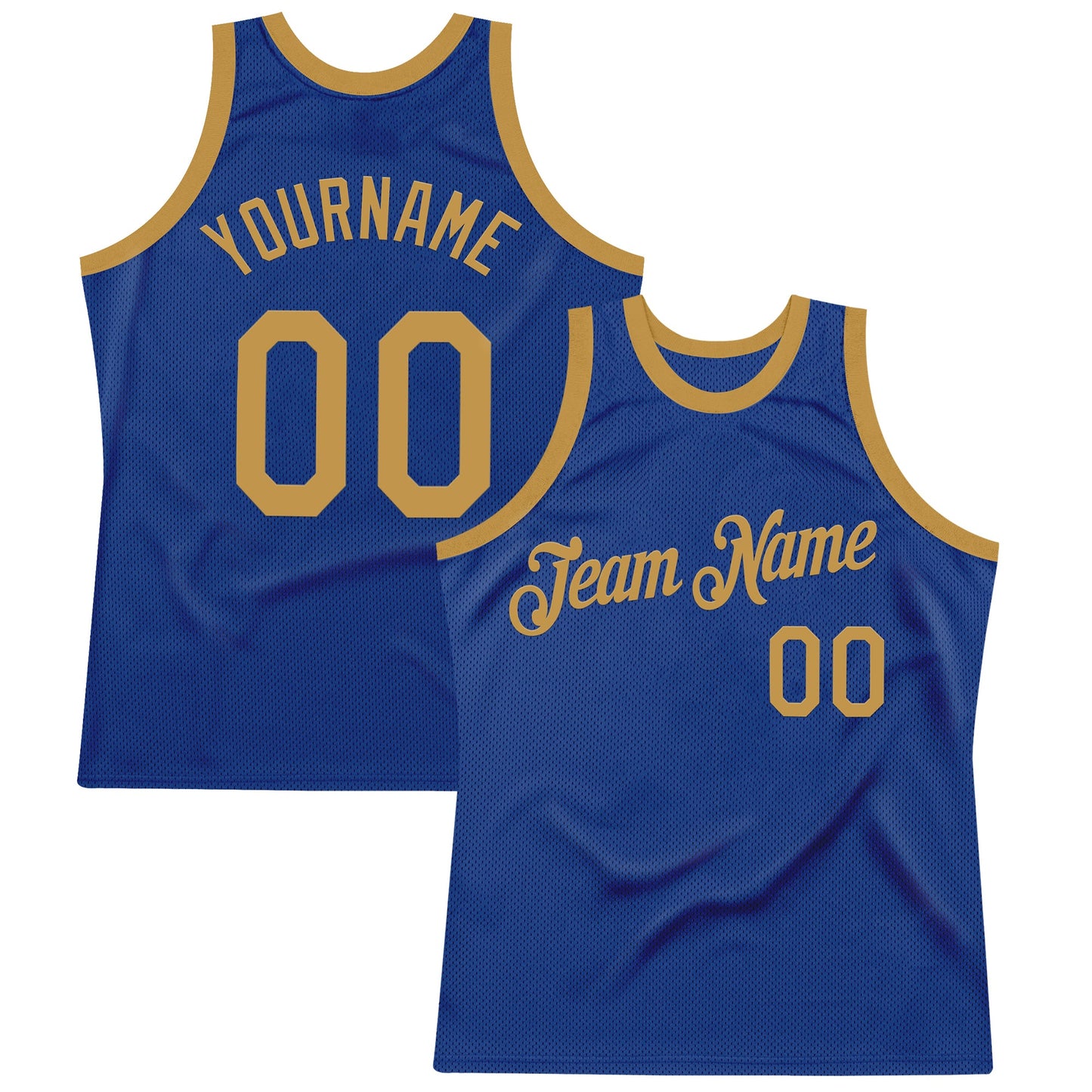 Custom Royal Old Gold Authentic Throwback Basketball Jersey - Sky-Custom