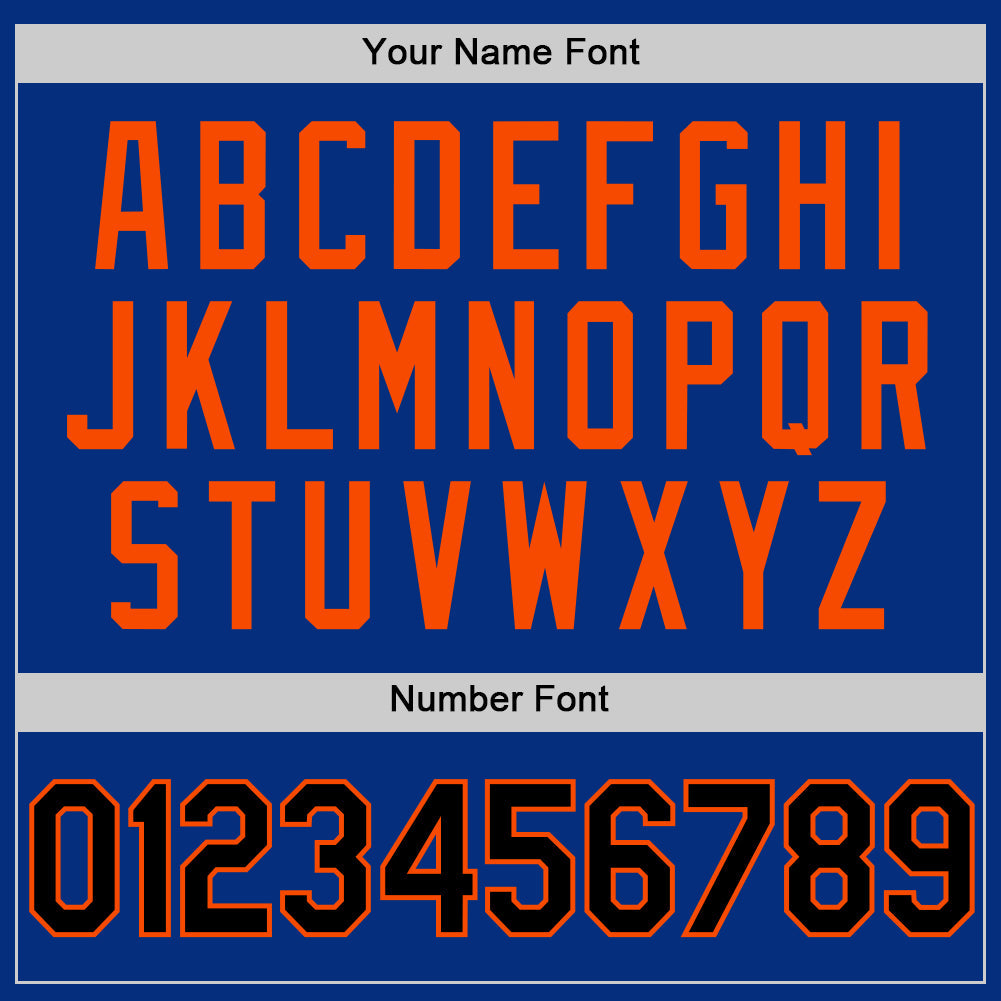 Custom Royal Black-Orange Authentic Throwback Basketball Jersey - Sky-Custom