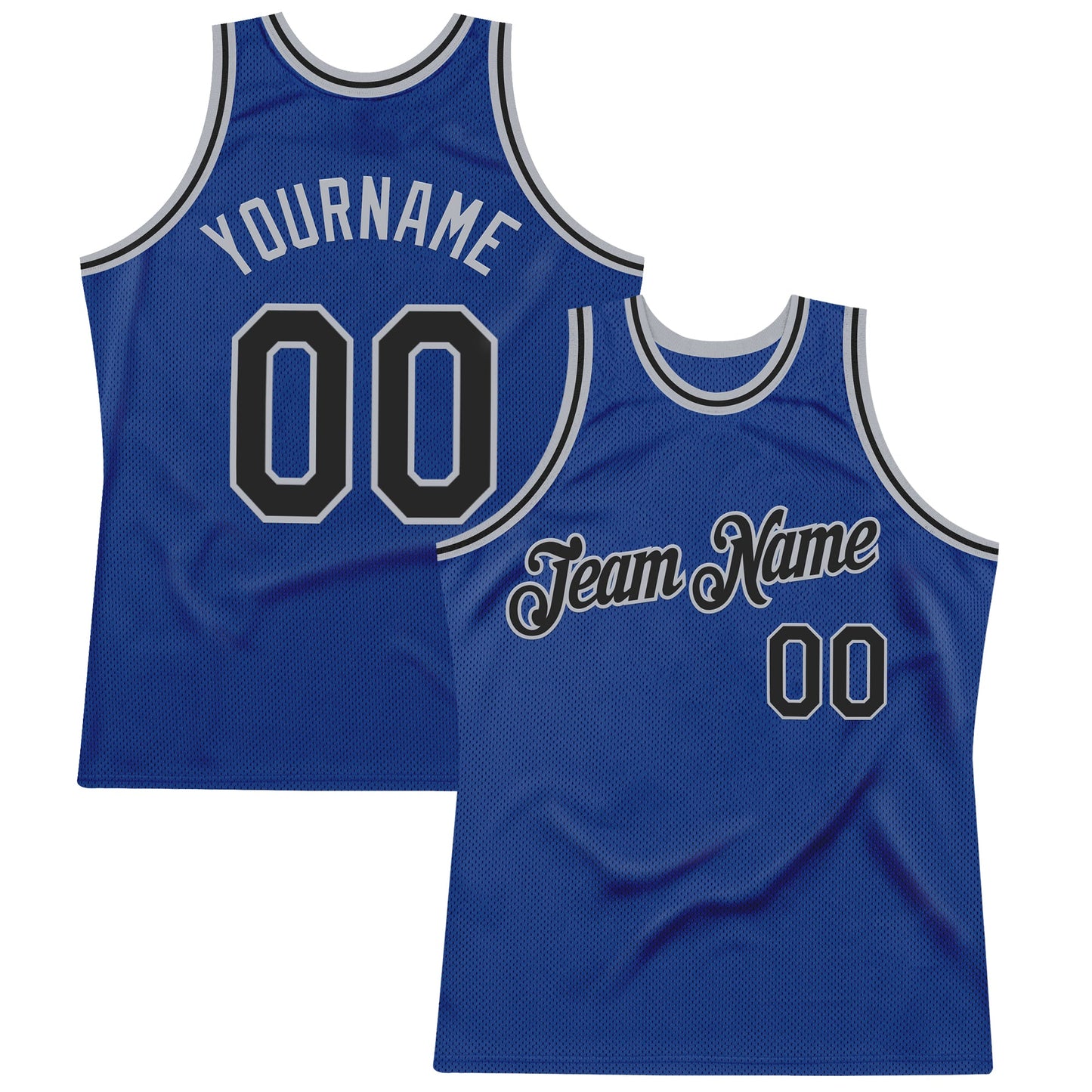 Custom Royal Black-Gray Authentic Throwback Basketball Jersey - Sky-Custom