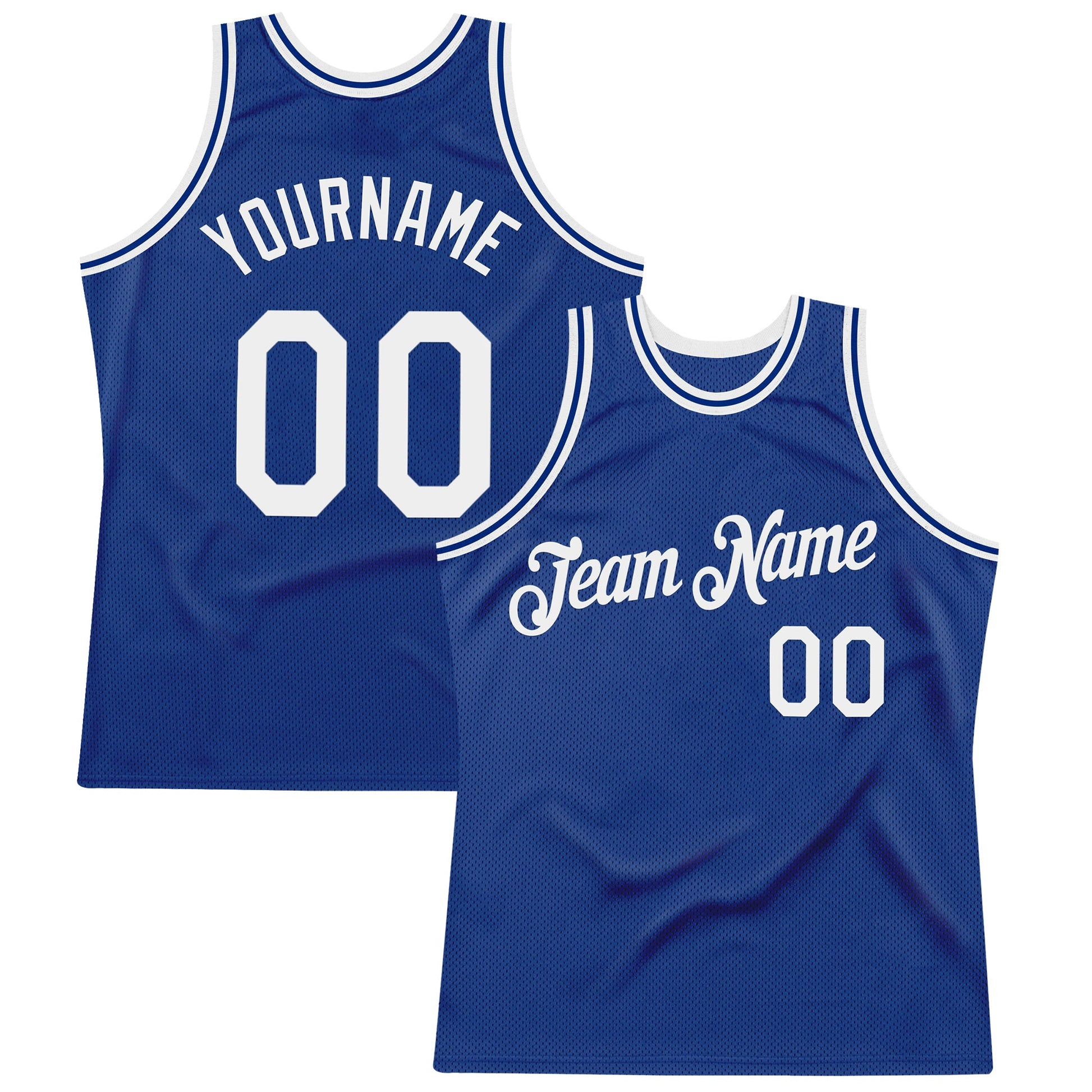 Custom Royal White Authentic Throwback Basketball Jersey - Sky-Custom