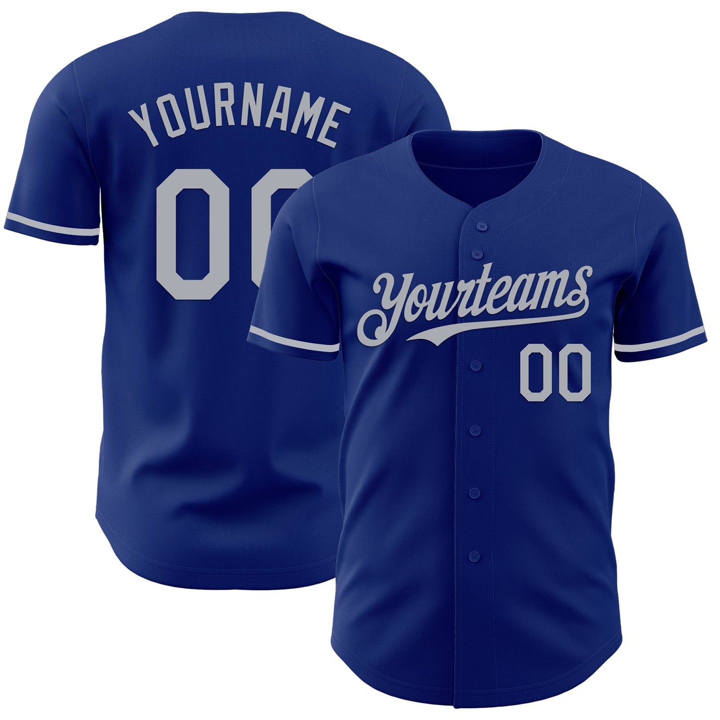 Custom Royal Gray Authentic Baseball Jersey - Sky-Custom