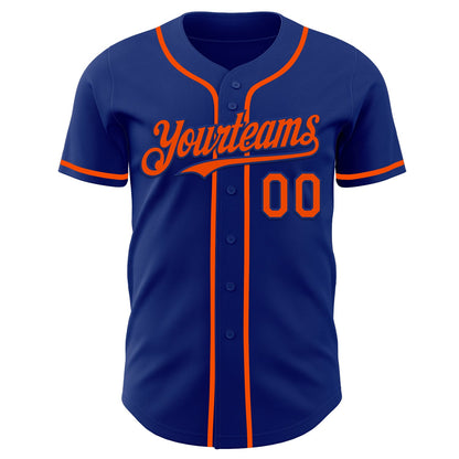 Custom Royal Orange Authentic Baseball Jersey - Sky-Custom