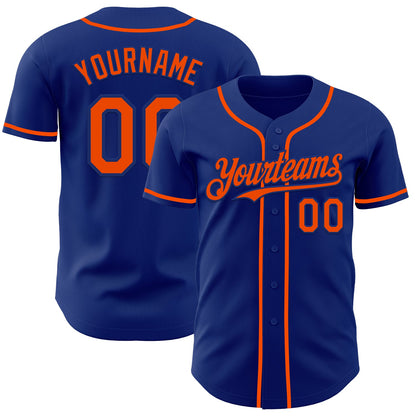 Custom Royal Orange Authentic Baseball Jersey - Sky-Custom
