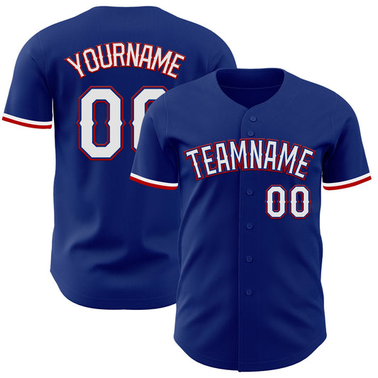 Custom Royal White-Red Authentic Baseball Jersey - Sky-Custom