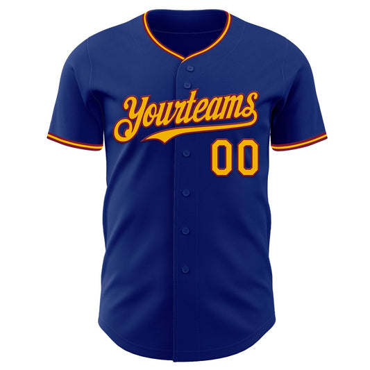 Custom Royal Gold-Crimson Authentic Baseball Jersey - Sky-Custom