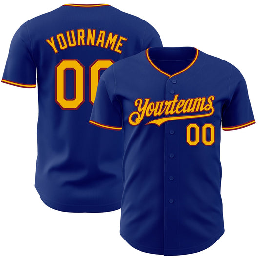 Custom Royal Gold-Crimson Authentic Baseball Jersey - Sky-Custom