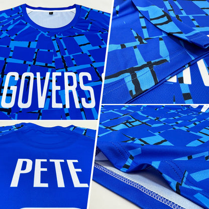 Custom Royal White Sublimation Soccer Uniform Jersey - Sky-Custom