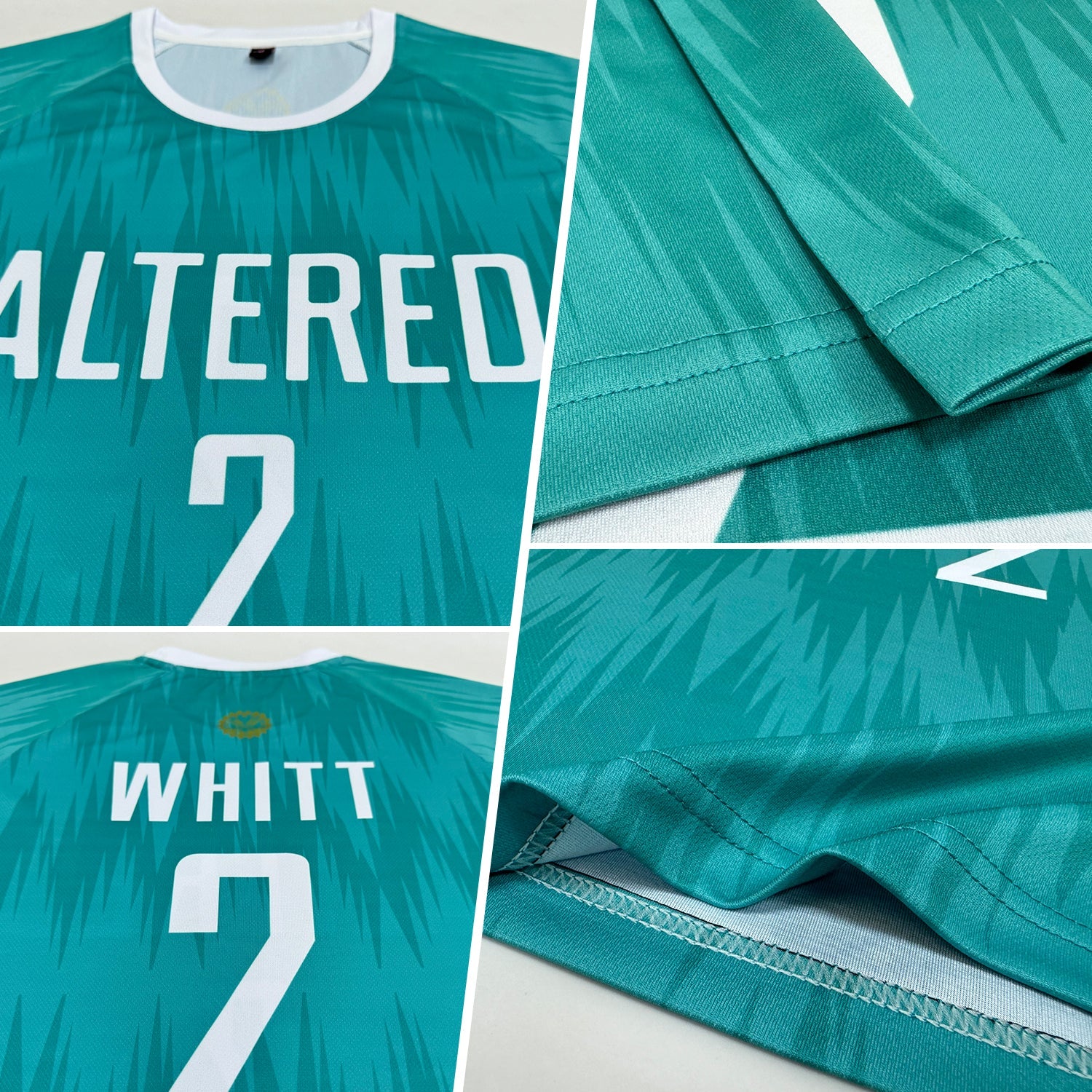 Custom Aqua White Sublimation Soccer Uniform Jersey - Sky-Custom