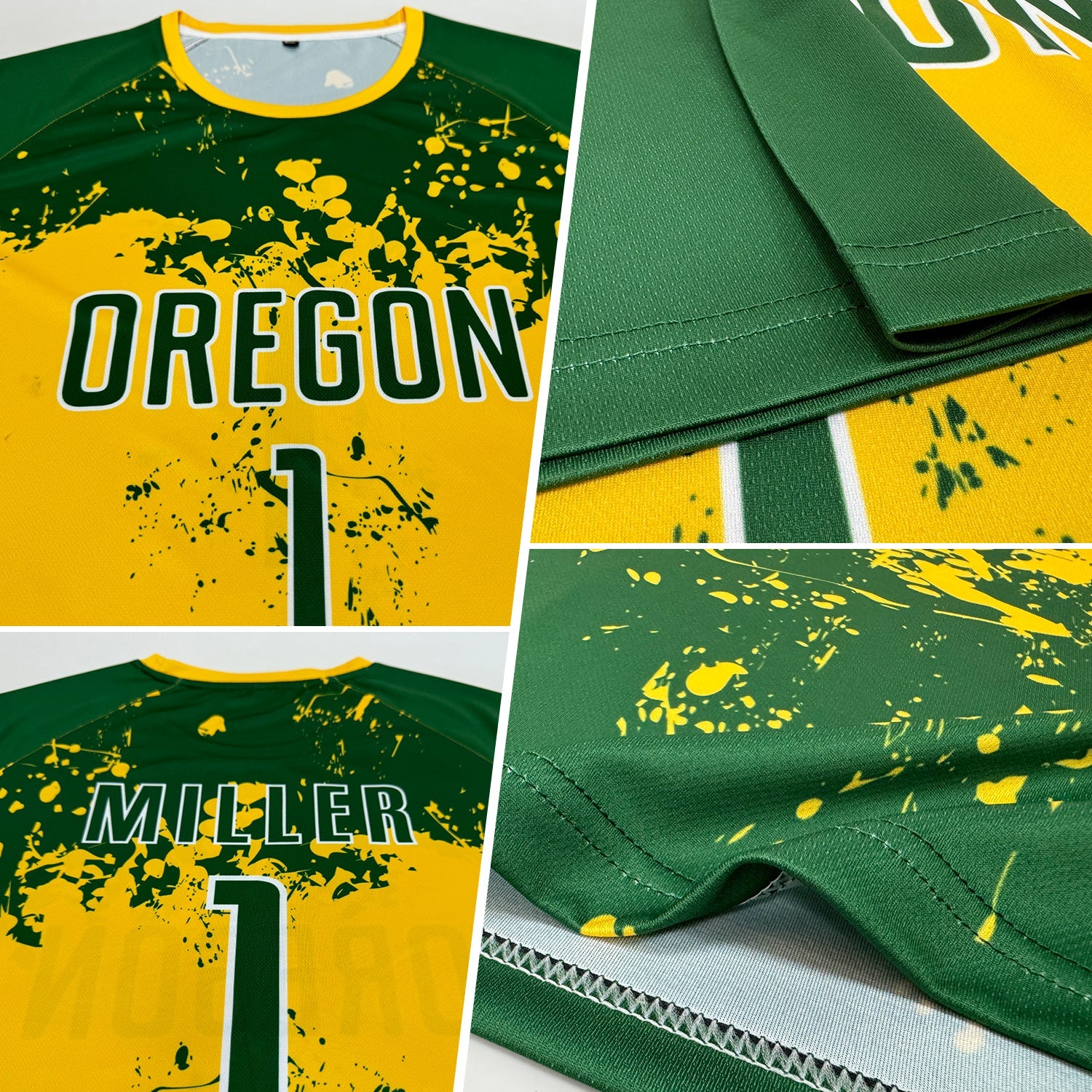 Custom Green Green-Gold Sublimation Soccer Uniform Jersey - Sky-Custom