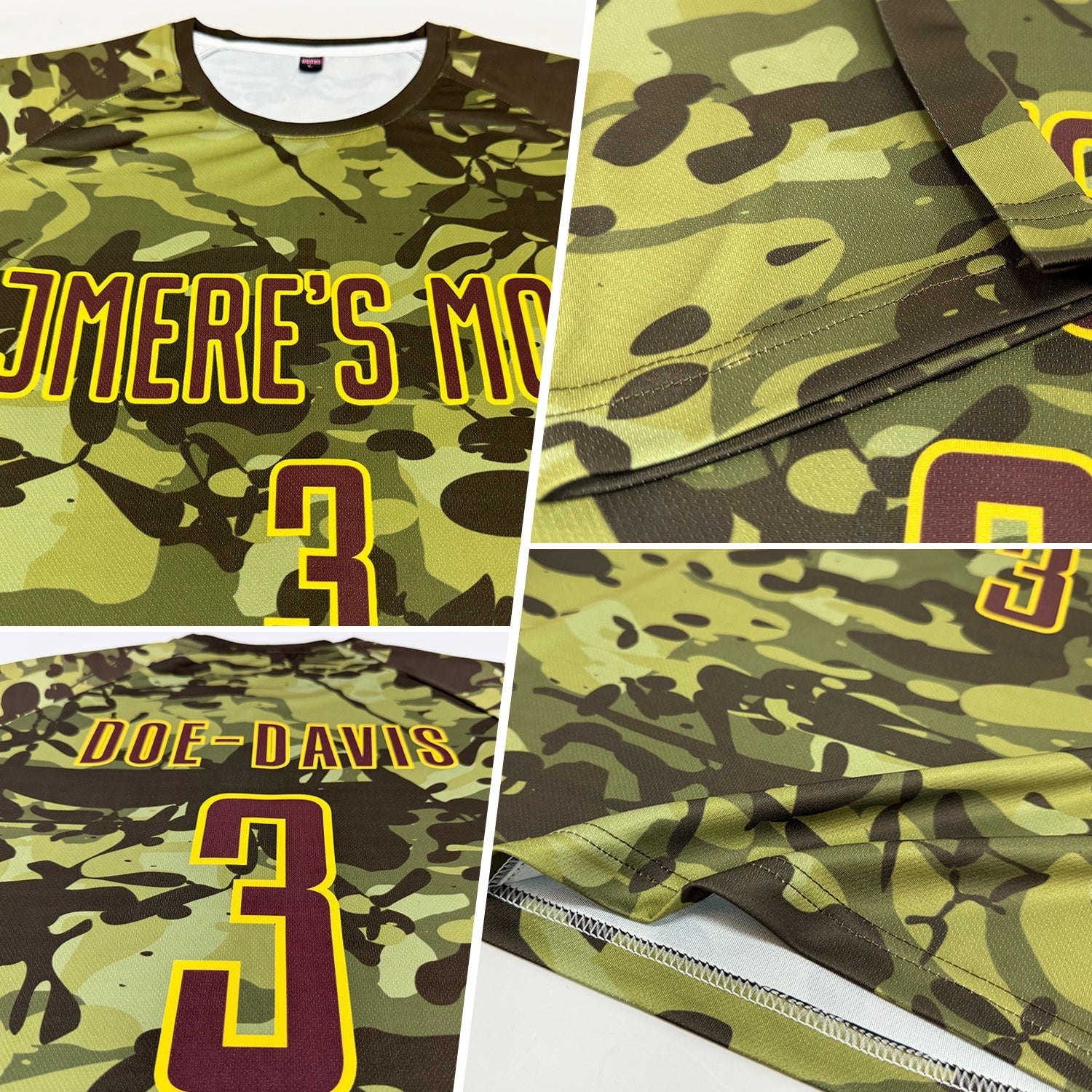 Custom Camo Brown-Gold Sublimation Salute To Service Soccer Uniform Jersey - Sky-Custom