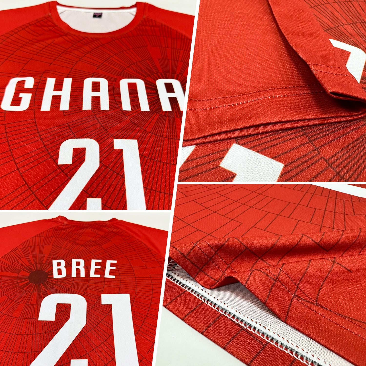 Custom Red White Sublimation Soccer Uniform Jersey - Sky-Custom
