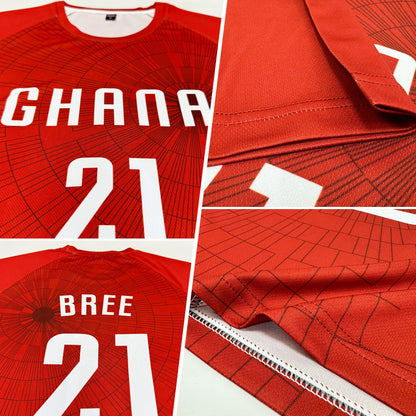 Custom Red White Sublimation Soccer Uniform Jersey - Sky-Custom