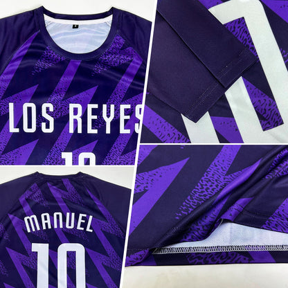 Custom Purple White Sublimation Soccer Uniform Jersey - Sky-Custom