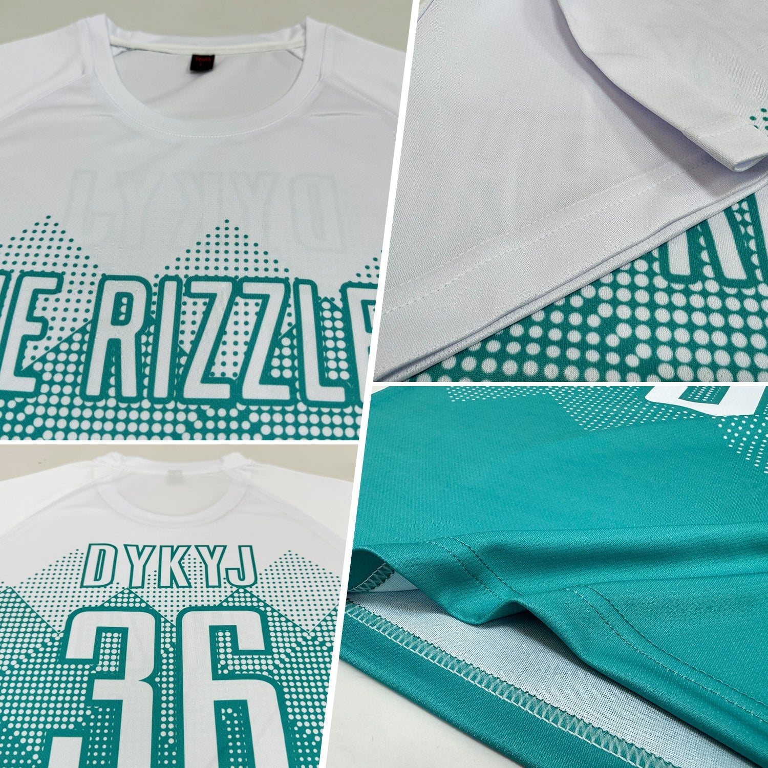 Custom Aqua White Sublimation Soccer Uniform Jersey - Sky-Custom