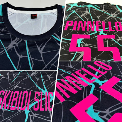 Custom Black Pink-Aqua Sublimation Soccer Uniform Jersey - Sky-Custom