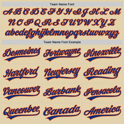 Custom Sand Royal-Orange Authentic Baseball Jersey - Sky-Custom