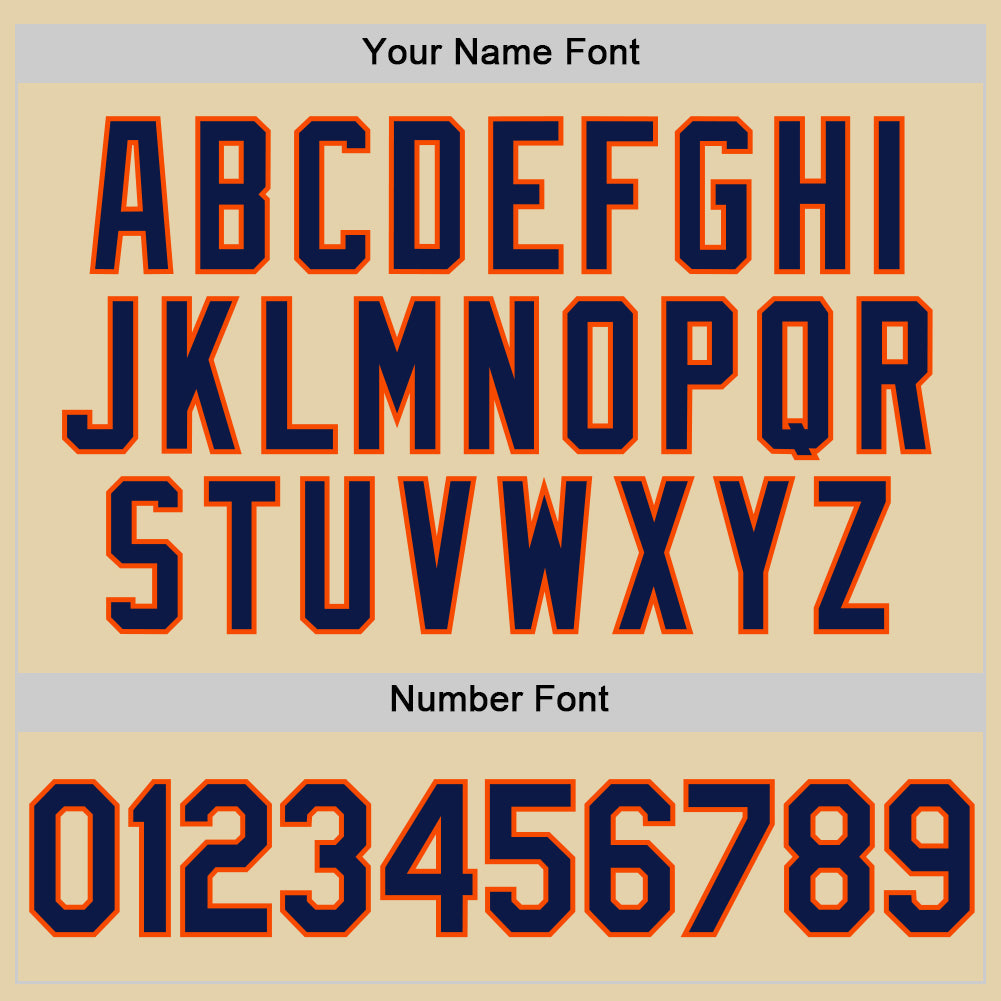Custom Sand Navy-Orange Authentic Baseball Jersey - Sky-Custom