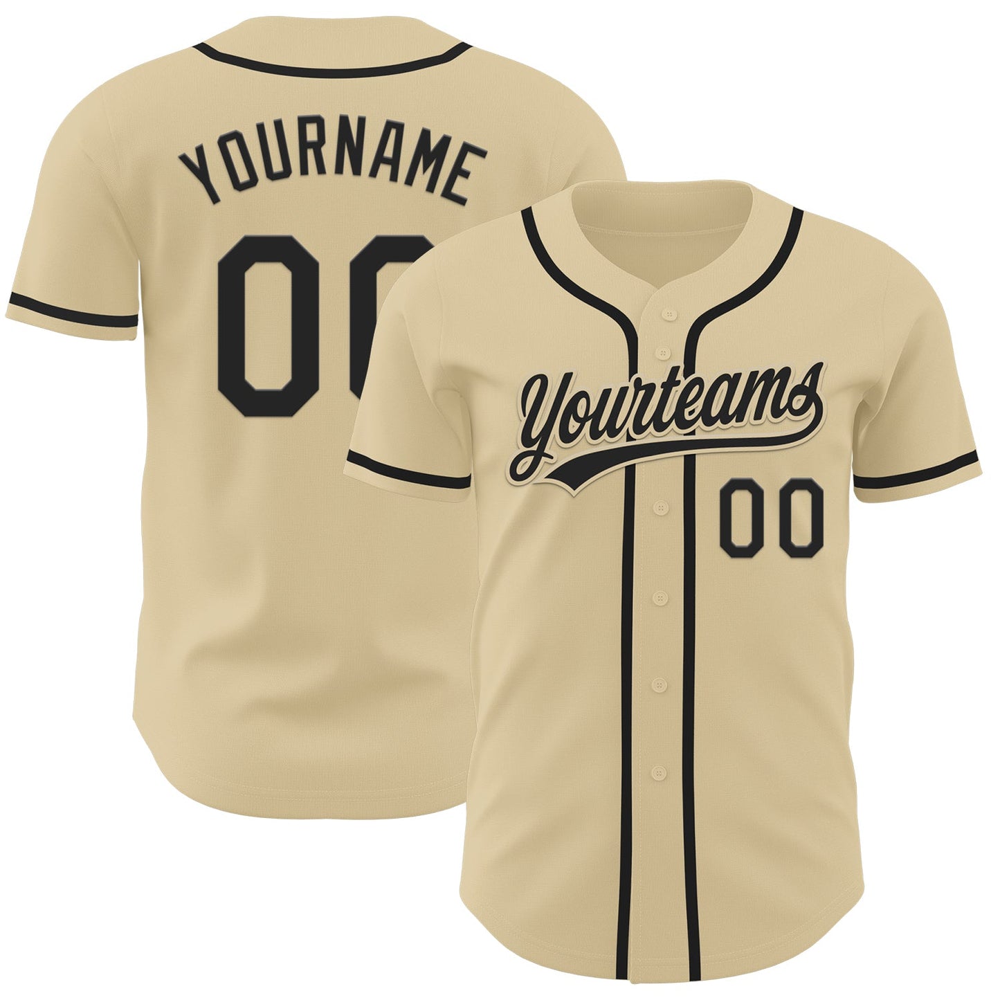 Custom Sand Black Authentic Baseball Jersey - Sky-Custom