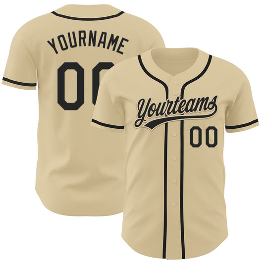 Custom Sand Black Authentic Baseball Jersey - Sky-Custom