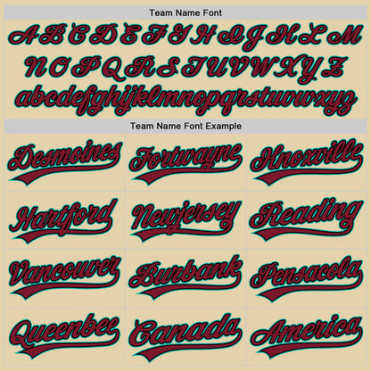 Custom Sand Crimson Black-Aqua Authentic Baseball Jersey - Sky-Custom