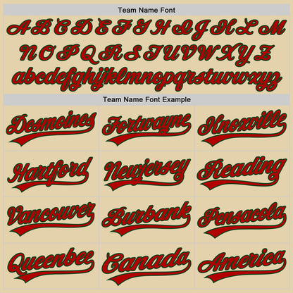 Custom Sand Red-Green Authentic Baseball Jersey - Sky-Custom