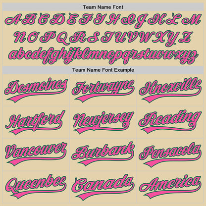 Custom Sand Pink-Kelly Green Authentic Baseball Jersey - Sky-Custom