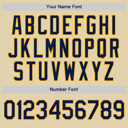 Custom Sand Navy-Gold Authentic Baseball Jersey - Sky-Custom
