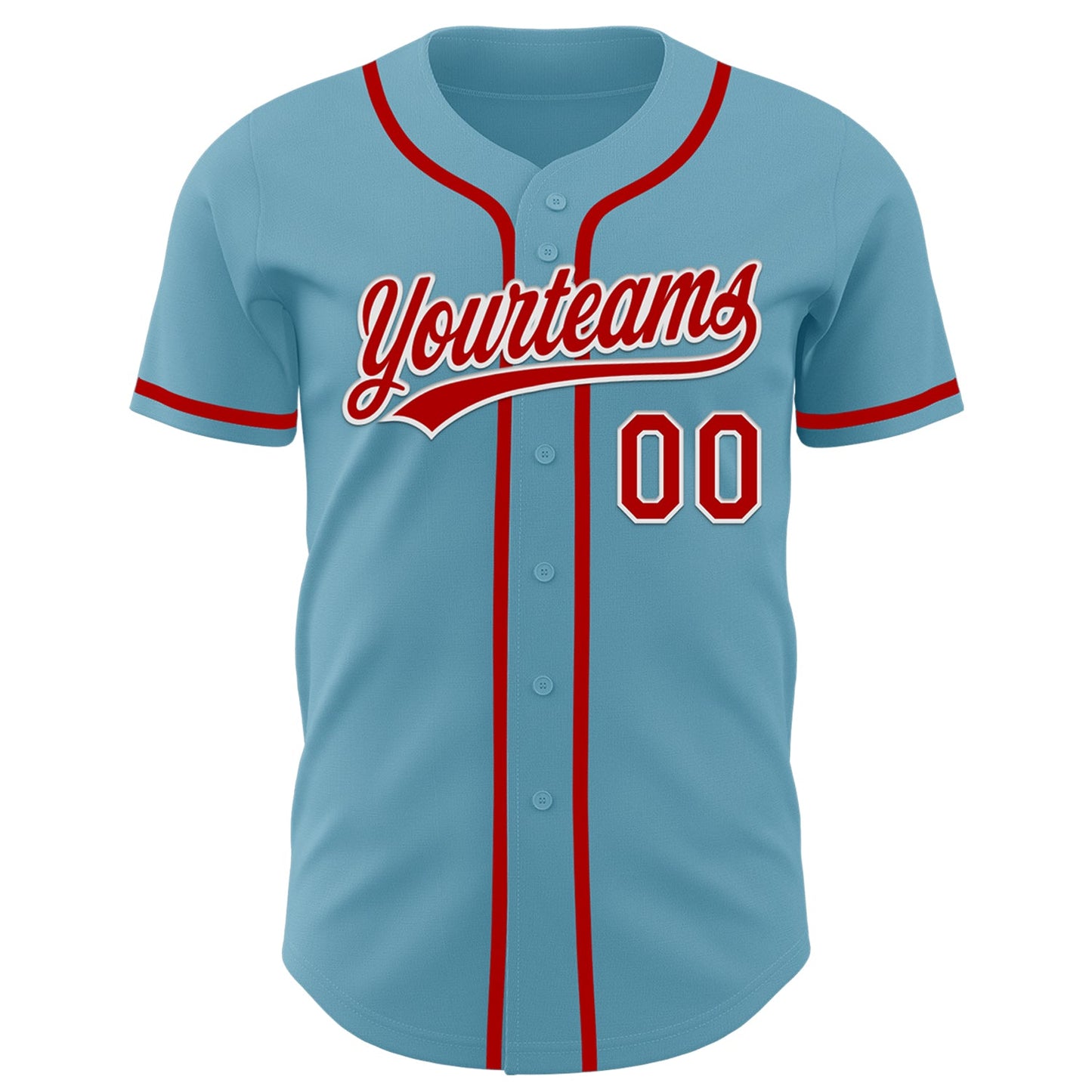 Custom Shadow Blue Red-White Authentic Baseball Jersey - Sky-Custom