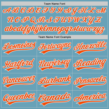 Custom Shadow Blue Orange-White Authentic Baseball Jersey - Sky-Custom