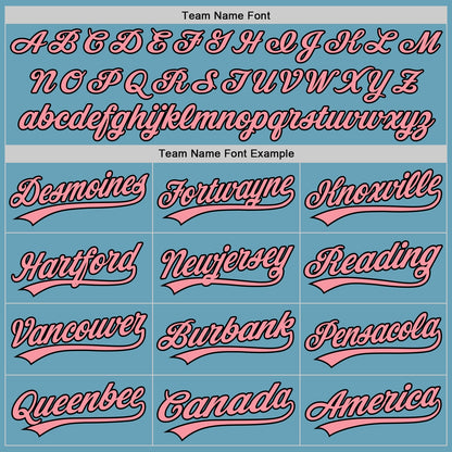 Custom Shadow Blue Medium Pink-Black Authentic Baseball Jersey - Sky-Custom