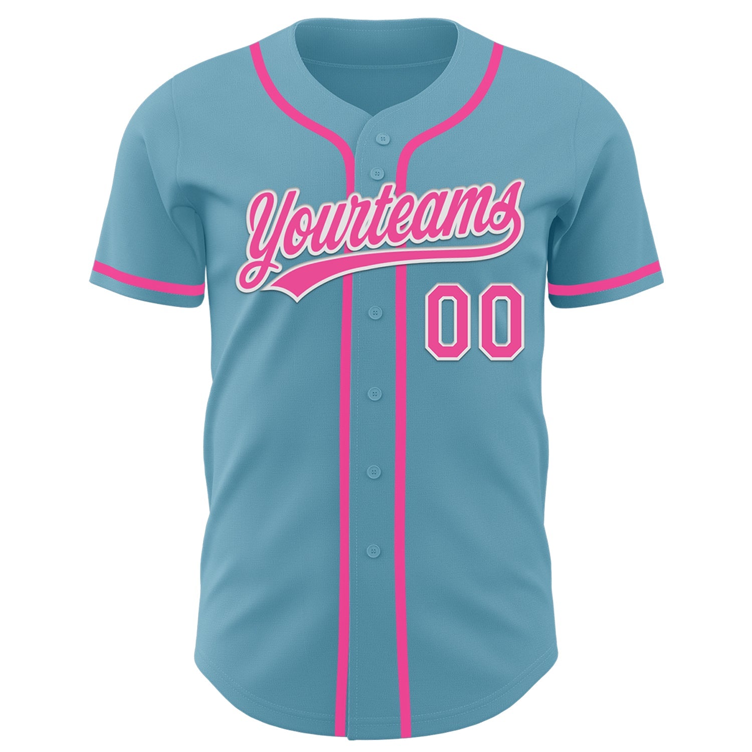 Custom Shadow Blue Pink-White Authentic Baseball Jersey - Sky-Custom