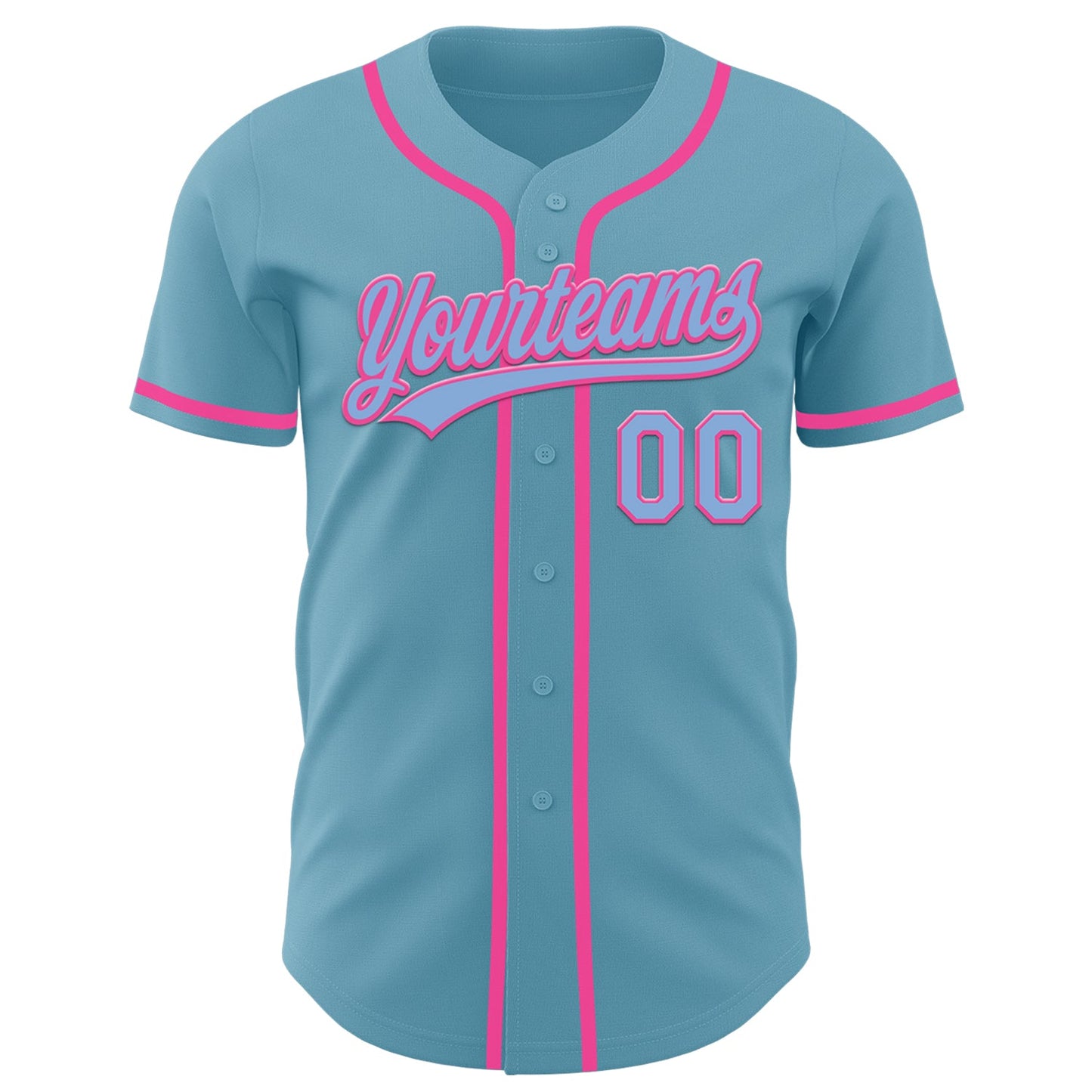 Custom Shadow Blue Light Blue-Pink Authentic Baseball Jersey - Sky-Custom