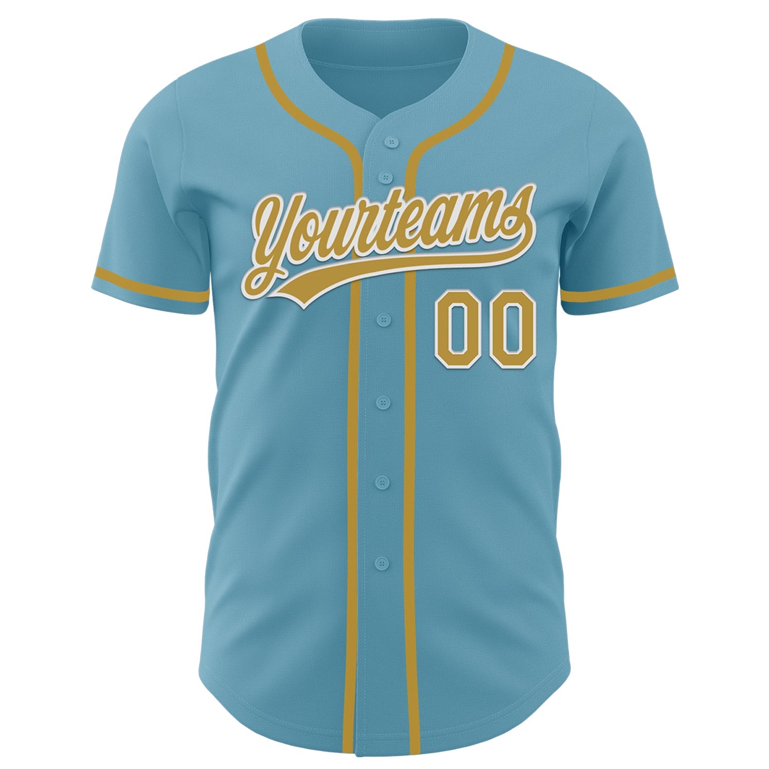 Custom Shadow Blue Old Gold-White Authentic Baseball Jersey - Sky-Custom