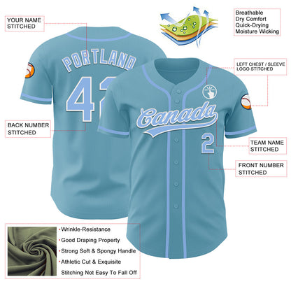 Custom Shadow Blue Light Blue-White Authentic Baseball Jersey - Sky-Custom