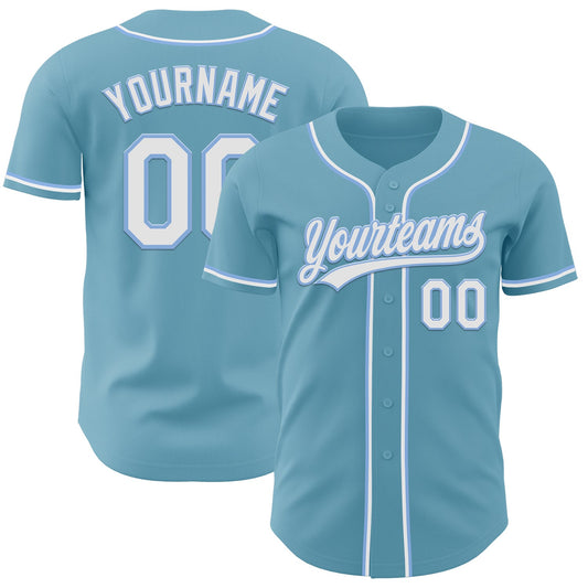 Custom Shadow Blue White-Light Blue Authentic Baseball Jersey - Sky-Custom