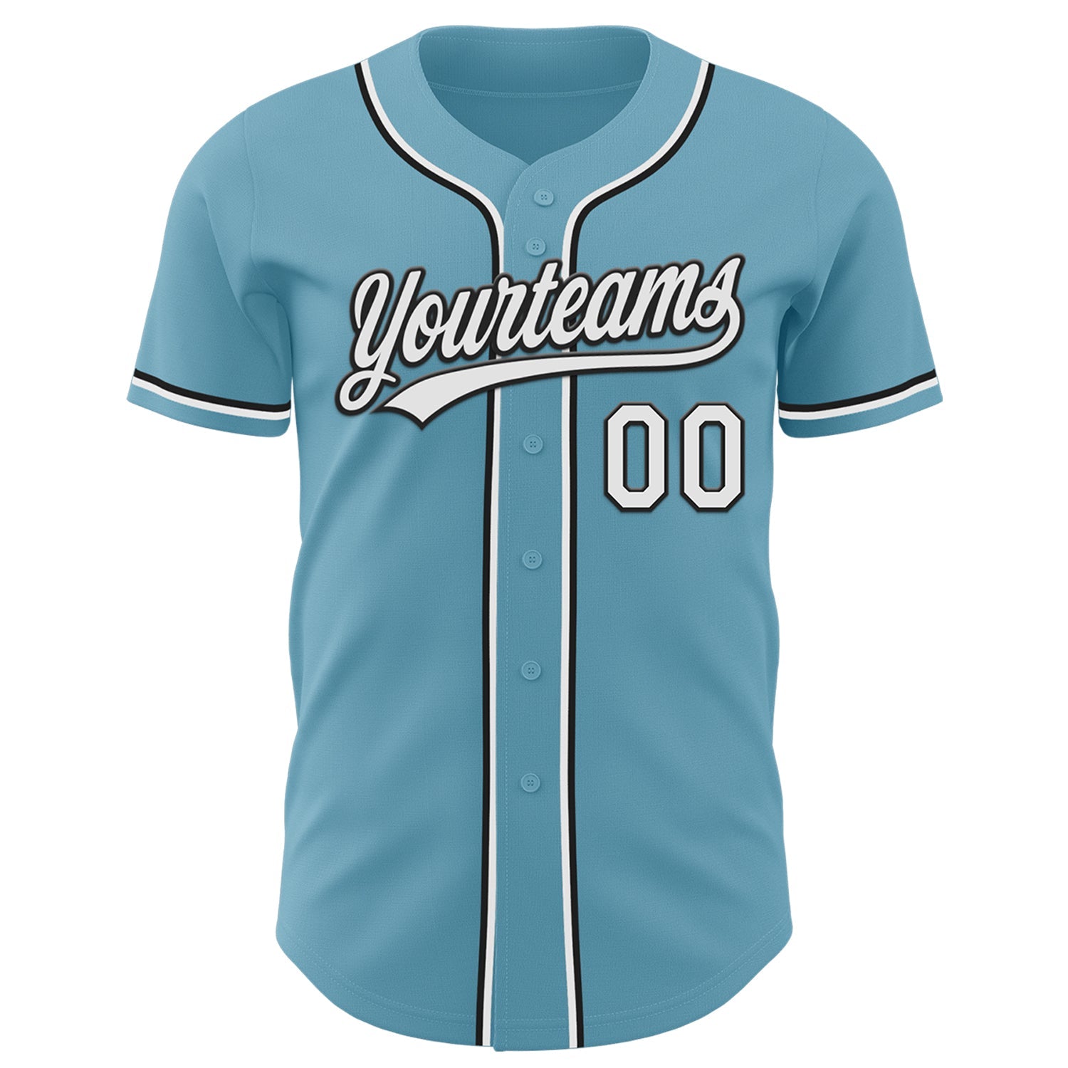 Custom Shadow Blue White-Black Authentic Baseball Jersey - Sky-Custom