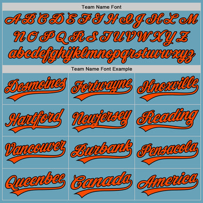 Custom Shadow Blue Black-Orange Authentic Baseball Jersey - Sky-Custom