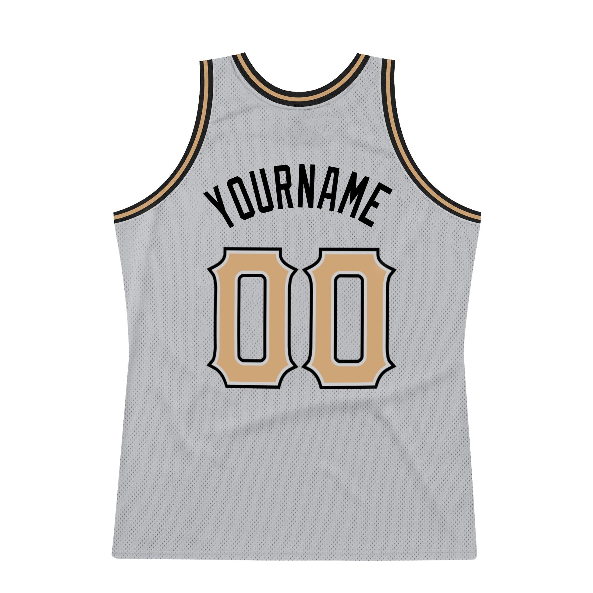 Custom Gray Old Gold-Black Authentic Throwback Basketball Jersey - Sky-Custom